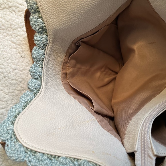 The Sak Vintage Cream and Tan Tote with Brown Handles and Tassels - Picture 16 of 16